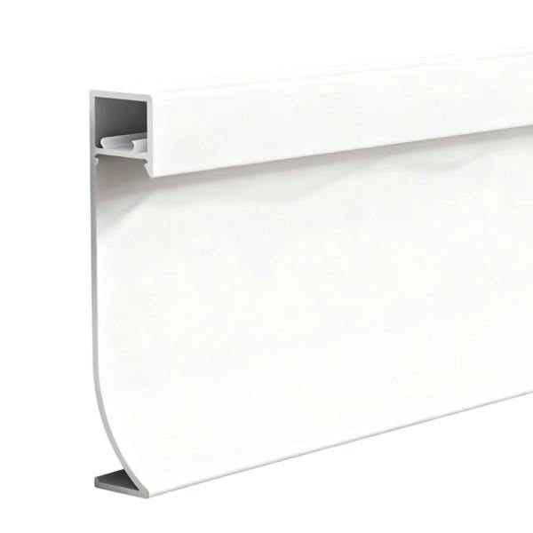 ENER-J 80mm aluminium skirting profile with flat stepped modern interior wall trim