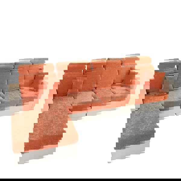 Anyhouz Anyseat Sofa Cover Rustic Orange L-Shape Polyester Chenille Thick Stretchable Cushion For Living Room Enlarge Size Large