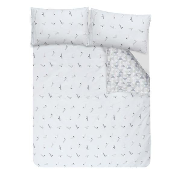 Smart Living Printed Reversible Circle Geo Duvet Cover With Pillowcases - Blue