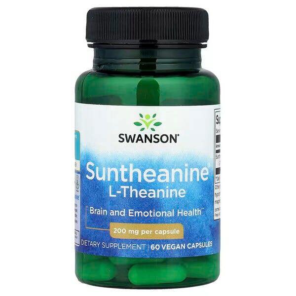 Swanson Suntheanine L-Theanine, 200mg - 60 vcaps