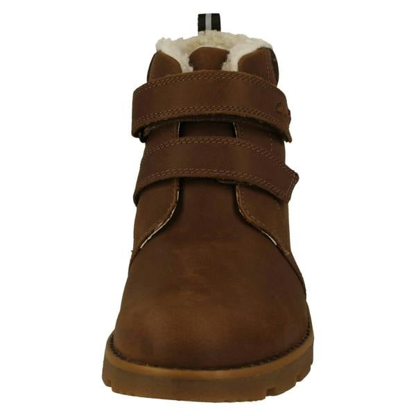 Clarks Boys Clarks Warm Lined Hook & Loop Fastening Ankle Boots Heath Snug