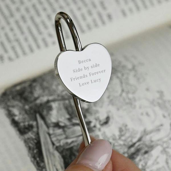 Personalised Heart Bookmark - alternative angle