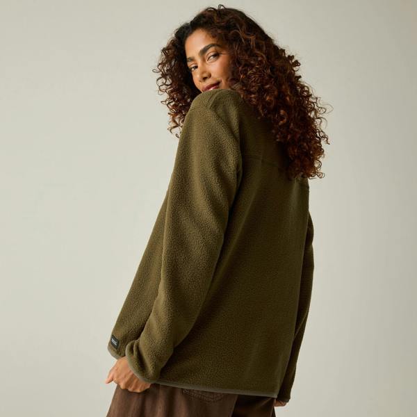 Regatta Womens/Ladies Frankie Borg Half Zip Fleece - Bark Green - 