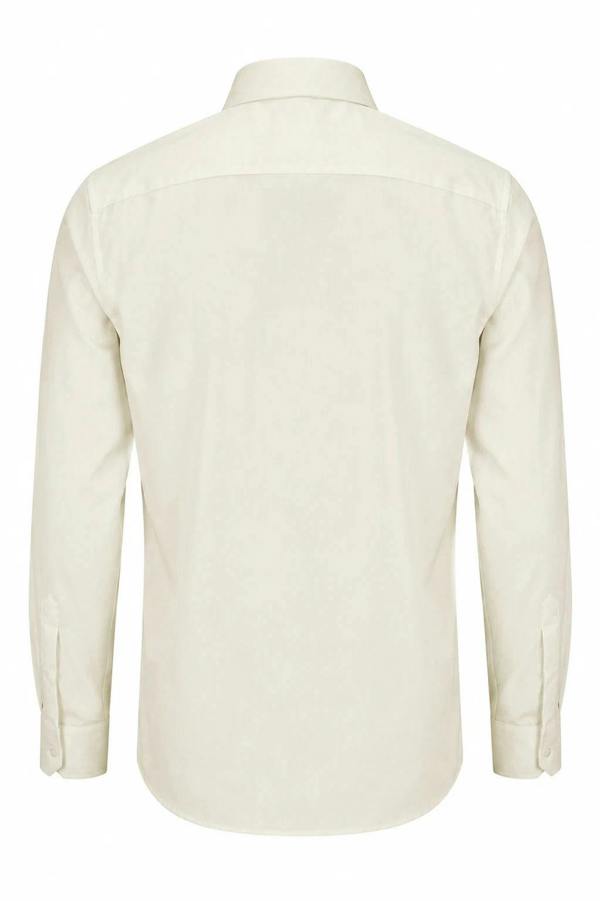 Men's Long Sleeve Button-Down Dress Shirt - Cream - TruClothing.com - 5