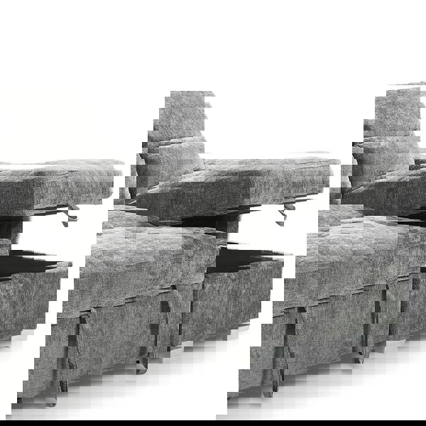 Furnishings For Less Alora 4–5 Seater Grey Fabric U-Shaped Sofa with Storage & Headrests