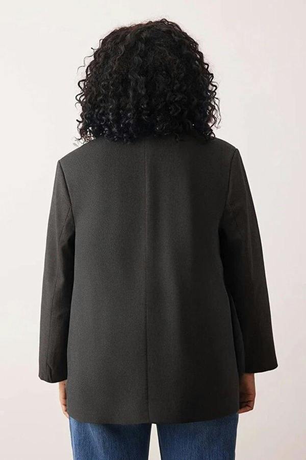 WOVCOR Loose Fit Lined Woven Blazer Jacket