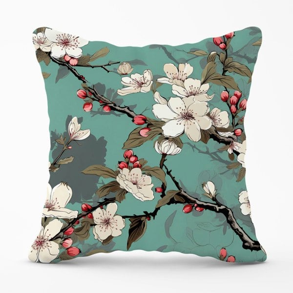 Warren Reed Pink Blossom Asian Design Cushions