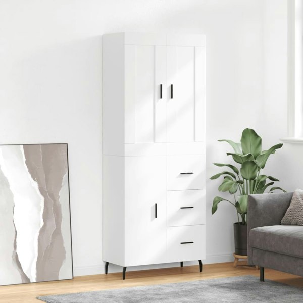 Berkfield Highboard White 69.5x34x180 cm Engineered Wood
