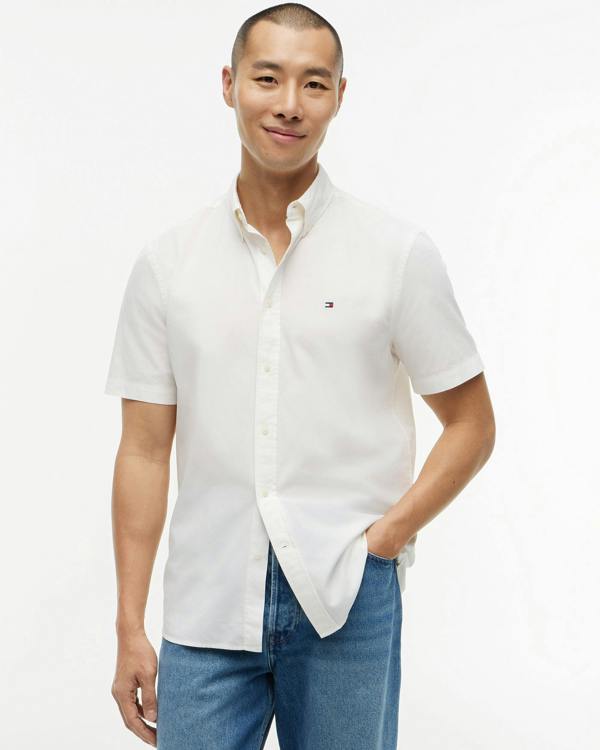 Tommy Hilfiger GMD Poplin Mens Short Sleeve Shirt - White