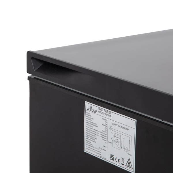 Willow 99L Chest Freezer W99CFB - Black