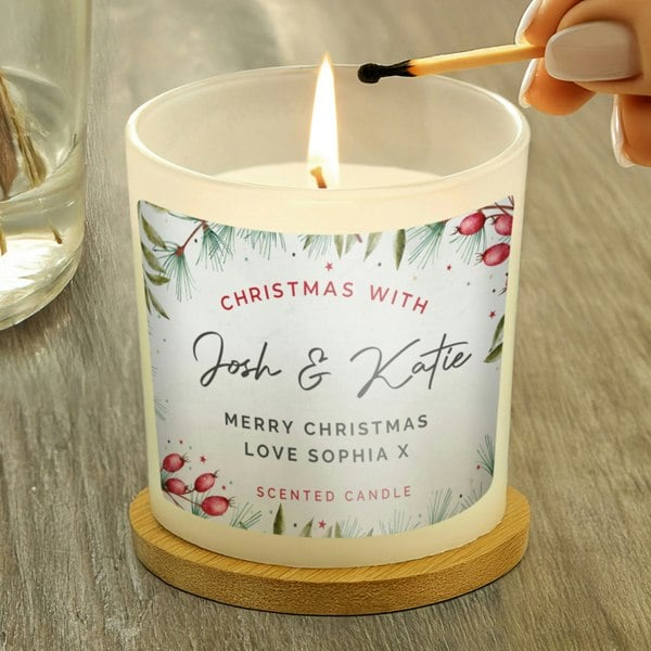 Personalised Memento Company Personalised Christmas With... Scented Jar Candle