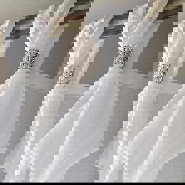 Luxury Living Linen Look Voile Tab Top Curtain Pair