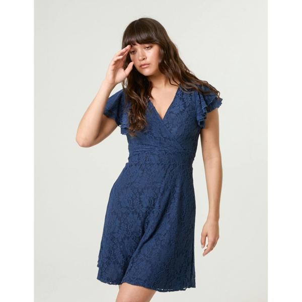 Blue Vanilla Lace Angel Sleeve Dress