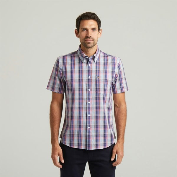 Gabicci G54W02 Mens Short Sleeve Check Shirt Gabicci Classic - SAPPHIRE