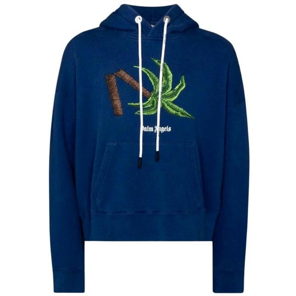 Palm Angels Broken Palm Tree Hoodie - Blue