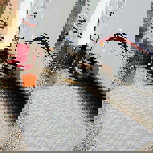 Grey Diamond Design Outdoor Rug for Garden | The Rugs