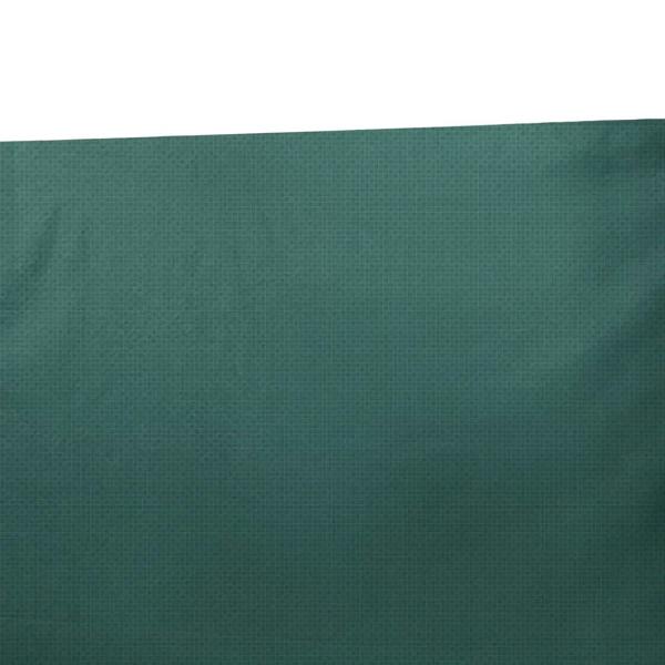 Close-up of dark green textured woven fabric for patio swing bench cover