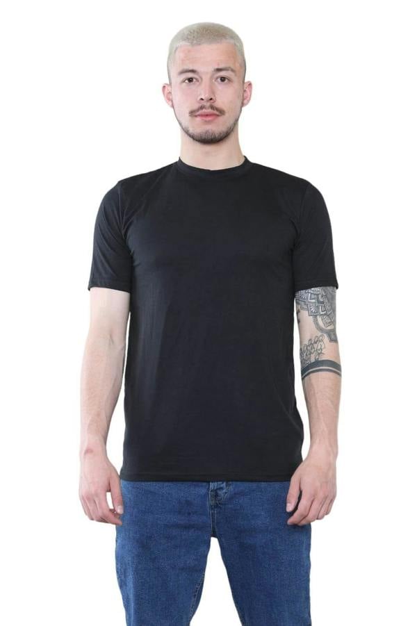 Men's Classic Black T-Shirt – Premium Cotton Crew Neck Tee for Everyday Wear - Elaina Fashion