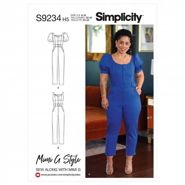 Simplicity Sewing Pattern 9234, Jumpsuits for Women, H5 (6-8-10-12-14) - Intermediate