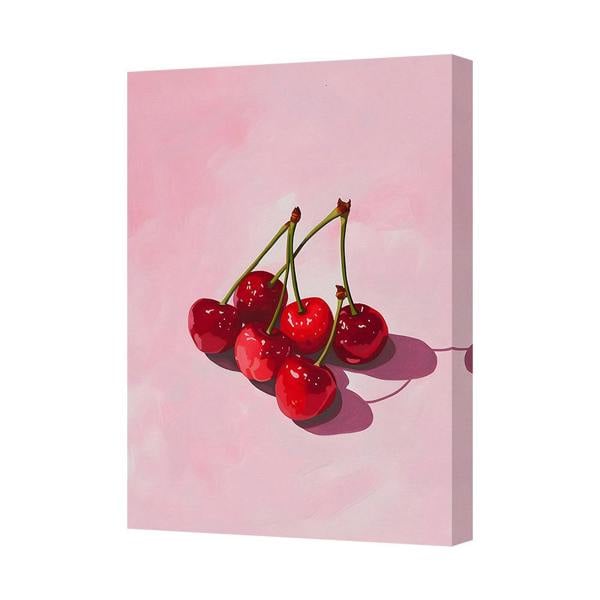 Benjamin Tate Design Vibrant Pink Cherry Cluster Canvas Art Print Wall Decor