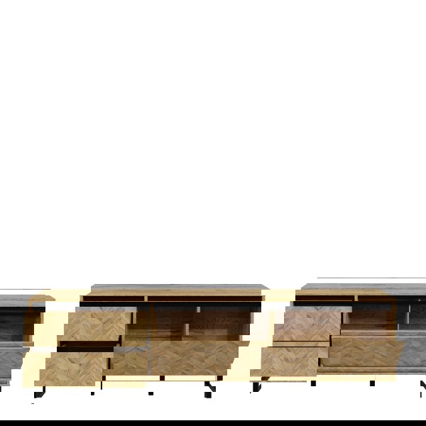 Furniture To Go Nikomedes TV Unit  in Spica Oak/Matt Black/Bartex Oak