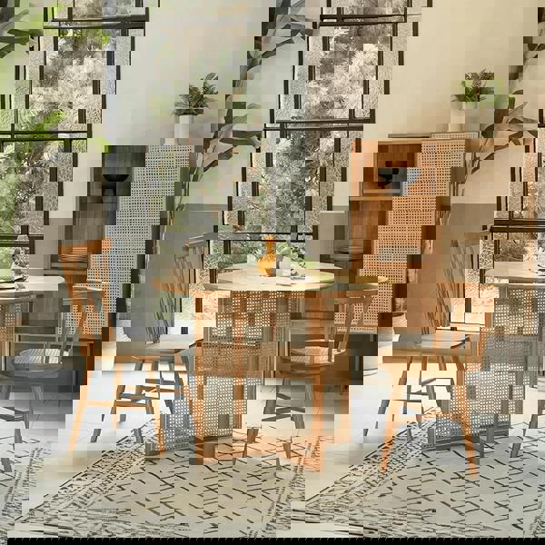 Weilai Concept Bruce Rattan Dining Table, Light Oak, Round