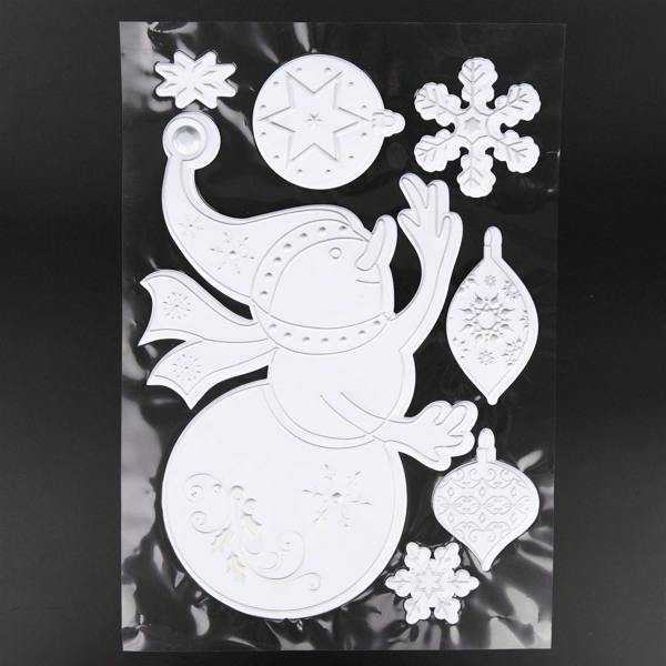 8 Pack 3D Christmas Window Stickers for Glass Surfaces in Snowy White and Silver image 5