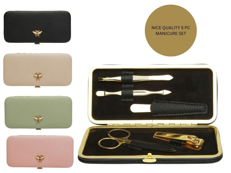 Alice Wheeler Bee 5-Piece Stainless Steel Manicure Set