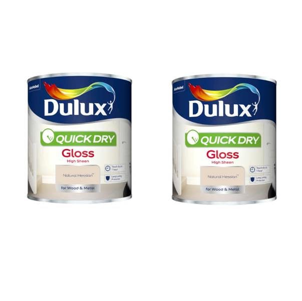 Dulux Quick Dry Gloss Paint For Wood And Metal Natural Hessian 750Ml