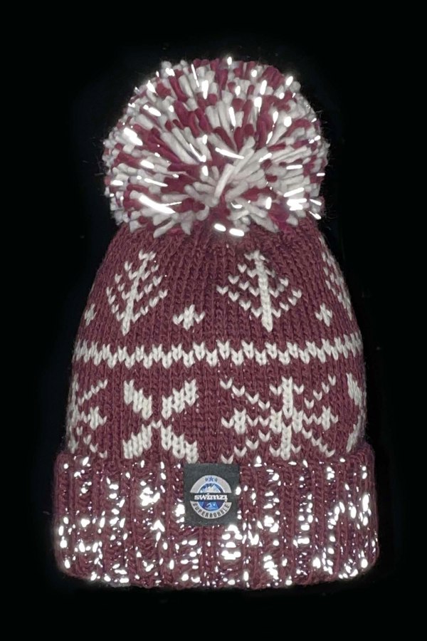 SuperBobble Nordic Reflective Beanie Bobble Hat -  Vin Cheaux & Ice Crystal 