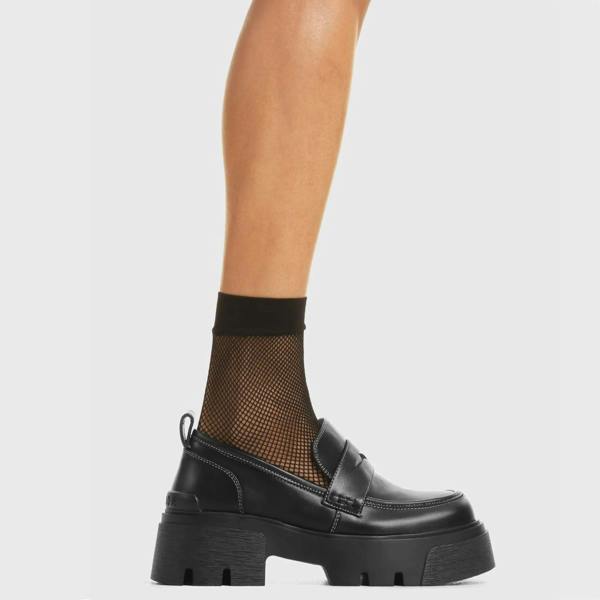 Lamoda Monday Black PU Chunky Platform Creeper Boots Trendy Stylish Footwear