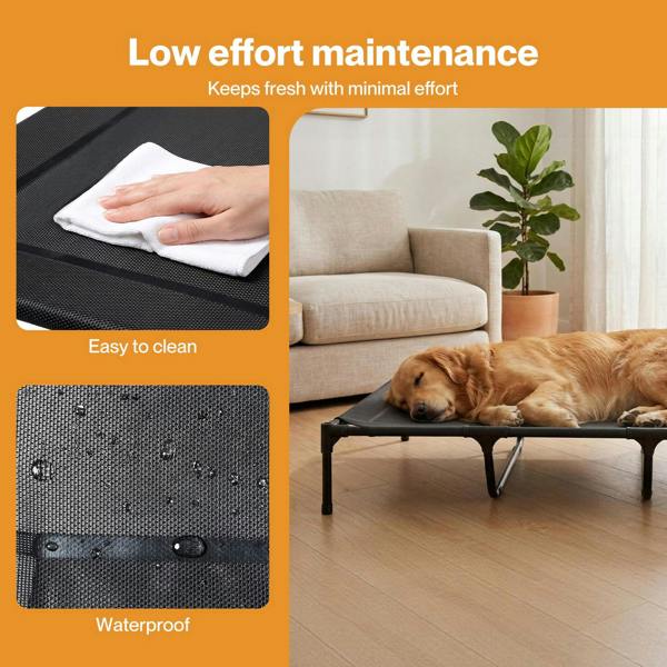 Skylos Elevated Dog Bed Large Raised Pet Cot Indoor Outdoor Use Supporting Bars