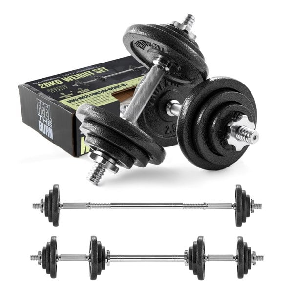 Phoenix Fitness 20KG Adjustable Dumbbell and Barbell Set - Versatile Strength Training Equipment