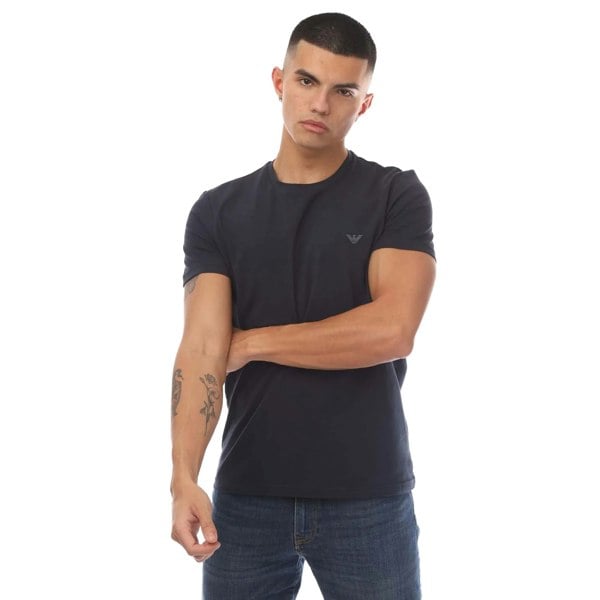 Emporio Armani Mens Crew Neck T-Shirt (Pack of 2) - Navy