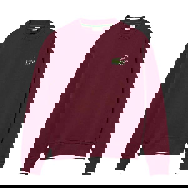 Lacoste Mens Fleece Loose Fit Sweatshirt - Burgundy - 