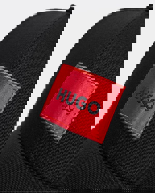 HUGO Men-X 581-RL Mens Cotton-Twill Cap With Red Logo Label - Black 001