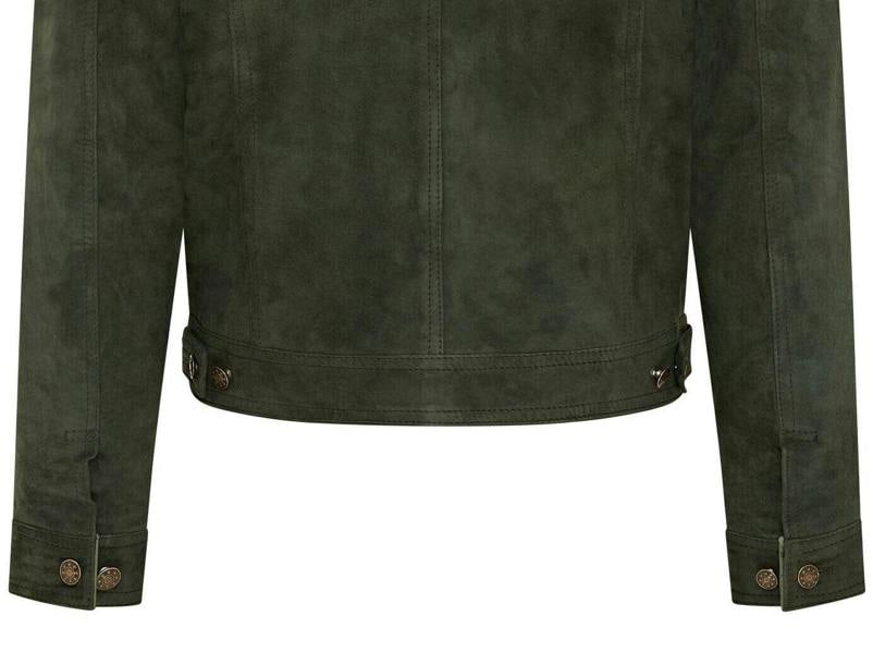 Infinity Leather Mens Trucker Goat Suede Western Leather Jeans Jacket - Yangon