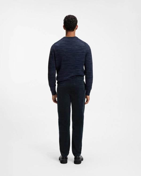 BOSS Orange N1 Mens Tapered Chinos - Dark Blue 404 back, full length