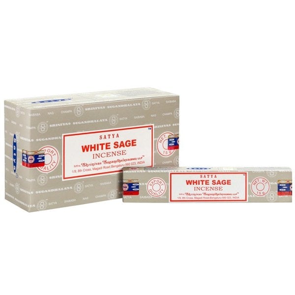 Serano Set of 12 Packets of White Sage Incense Sticks by Satya