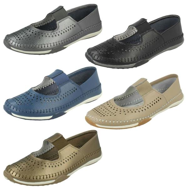 Down to Earth Ladies Down To Earth Elastic Upper Strap Shoes