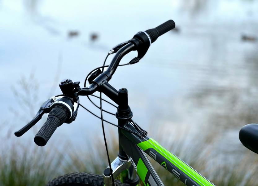 Basis Bikes Basis Link DS Full Suspension Mountain Bike, 26" Wheel - Graphite/Lime