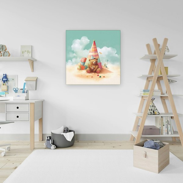 Warren Reed A Bear On A Beach Holiday Canvas