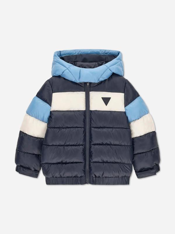 Guess Boys Hooded Puffer Jacket in Navy