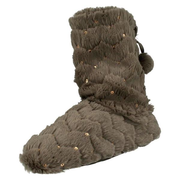 Spot On Ladies Spot On Sequined Slipper Boots