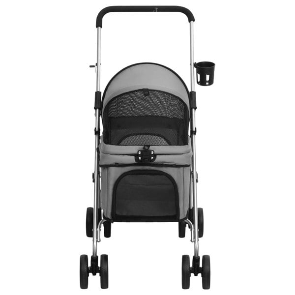 Berkfield Folding Dog Stroller Grey 76x50x100 cm Oxford Fabric