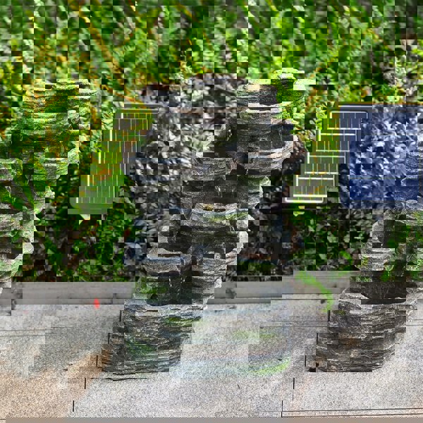 Faux Rock Garden Fountain with Lights