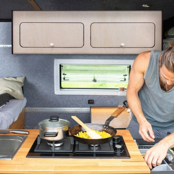 Monstershop Overhead Camper Cabinet With Black Trim – 120cm x 35cm x 35cm