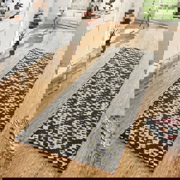 Designer Velours Black & White Runner Nordic