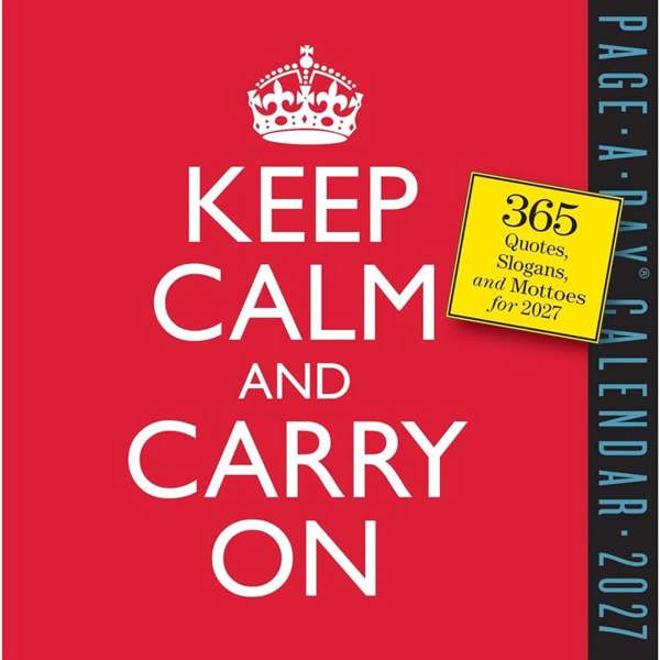 Keep Calm And Carry On Desk Calendar 2027, Desk Calendars, Day To View, Humour, Gift