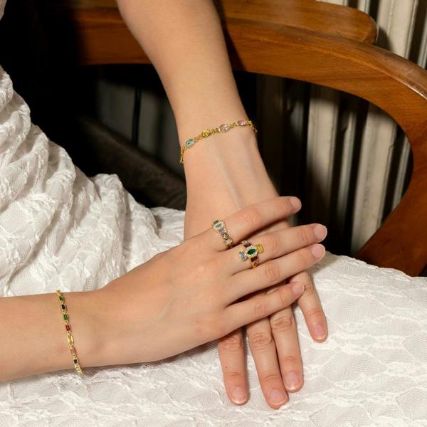 Spero London Fancy Marquise Sterling Silver Kaledioscope Cocktail Ring